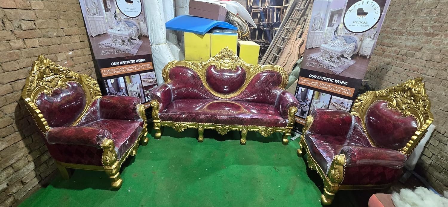 Premium 5-Seater Teakwood Sofa Set with Elegant Design - Image 3