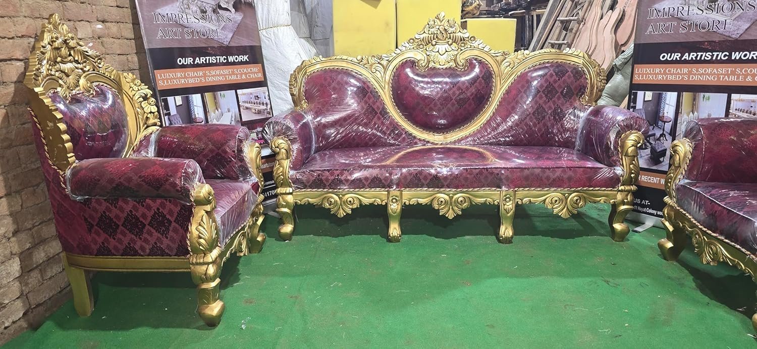 Premium 5-Seater Teakwood Sofa Set with Elegant Design - Image 4
