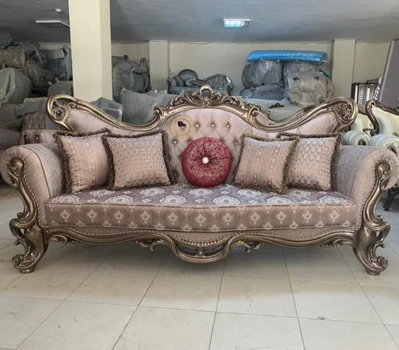 Stylish Triple Seat Wooden Sofa for Living Room Decor