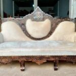 Rococo-Inspired 5-Seater Sofa Set: Premium Teak Wood