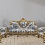 Elegant 5-Seater Sofa Set with Luxurious Silk Fabric