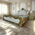 Luxury Teak Wood King Bed with Hydraulic Storage & Tables