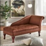 Classic Chaise Lounge in Chesterfield Style (Dark Brown)