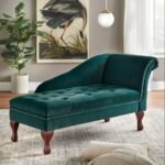 Classic Chaise Lounge in Chesterfield Style (Teal)
