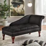 Classic Chaise Lounge in Chesterfield Style (Black)