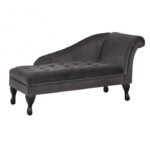 Classic Chaise Lounge in Chesterfield Style (Dark Grey)