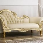 Majestic Gold: Royal Carving 3-Seater Leatherette Sofa (Cream)