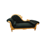 Ultimate Relaxation: Velvet Chaise with Gold Finish